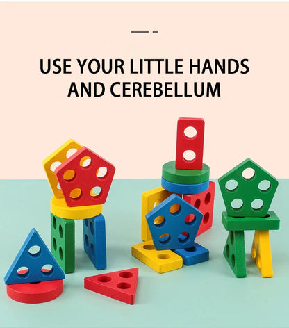 Wooden Shape Stacking Blocks