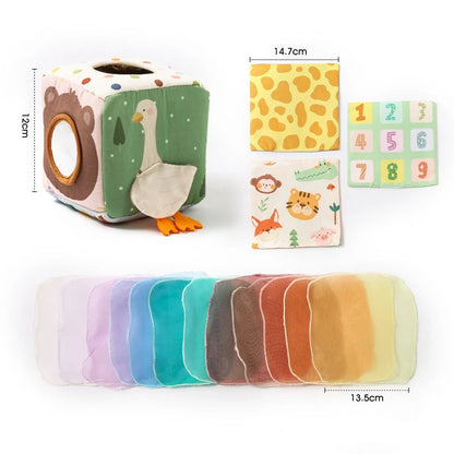 Kleine Entdecker Montessori-Sensorik-Taschentuchbox