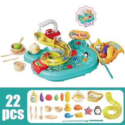 Kinder Spülbecken und Angel Spiel Set