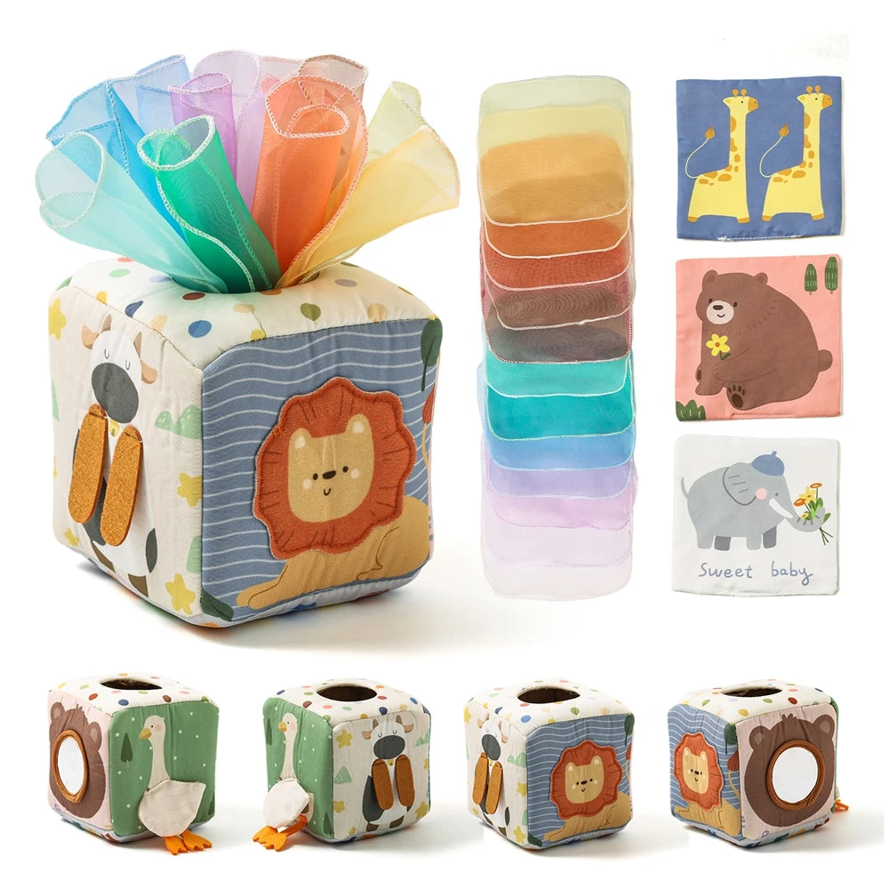 Kleine Entdecker Montessori-Sensorik-Taschentuchbox