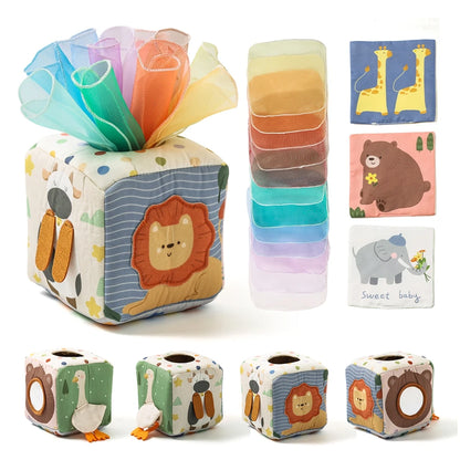 Kleine Entdecker Montessori-Sensorik-Taschentuchbox