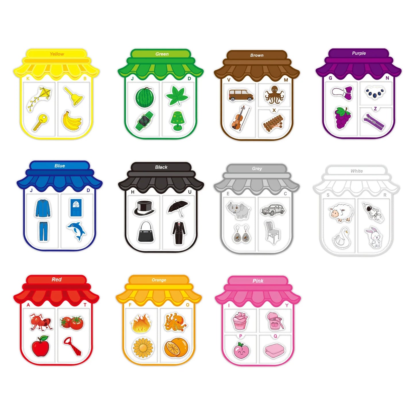 Magnetische Lern Sticker Set für Kinder Farben (Englisch lernen)