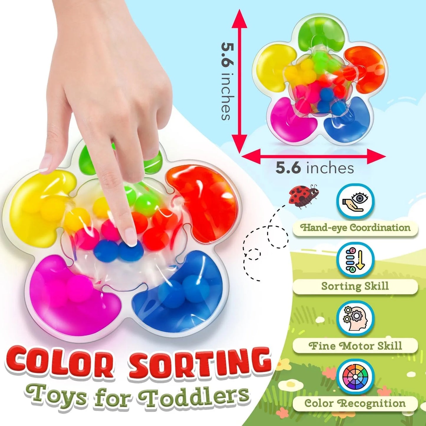 Farb Sortier Lernspiel Sensorik Spielzeug für Kinder