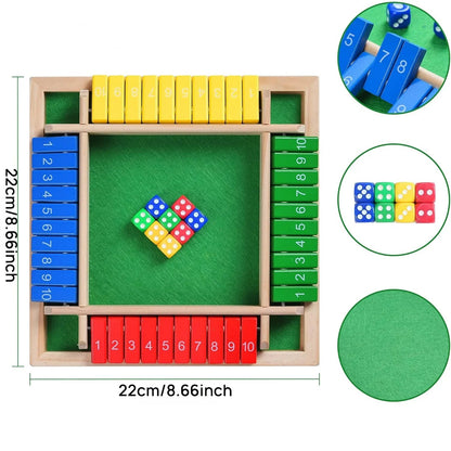 Zahlenklappspiel aus Holz – Rechen-Würfelspiel für Kinder und Erwachsene