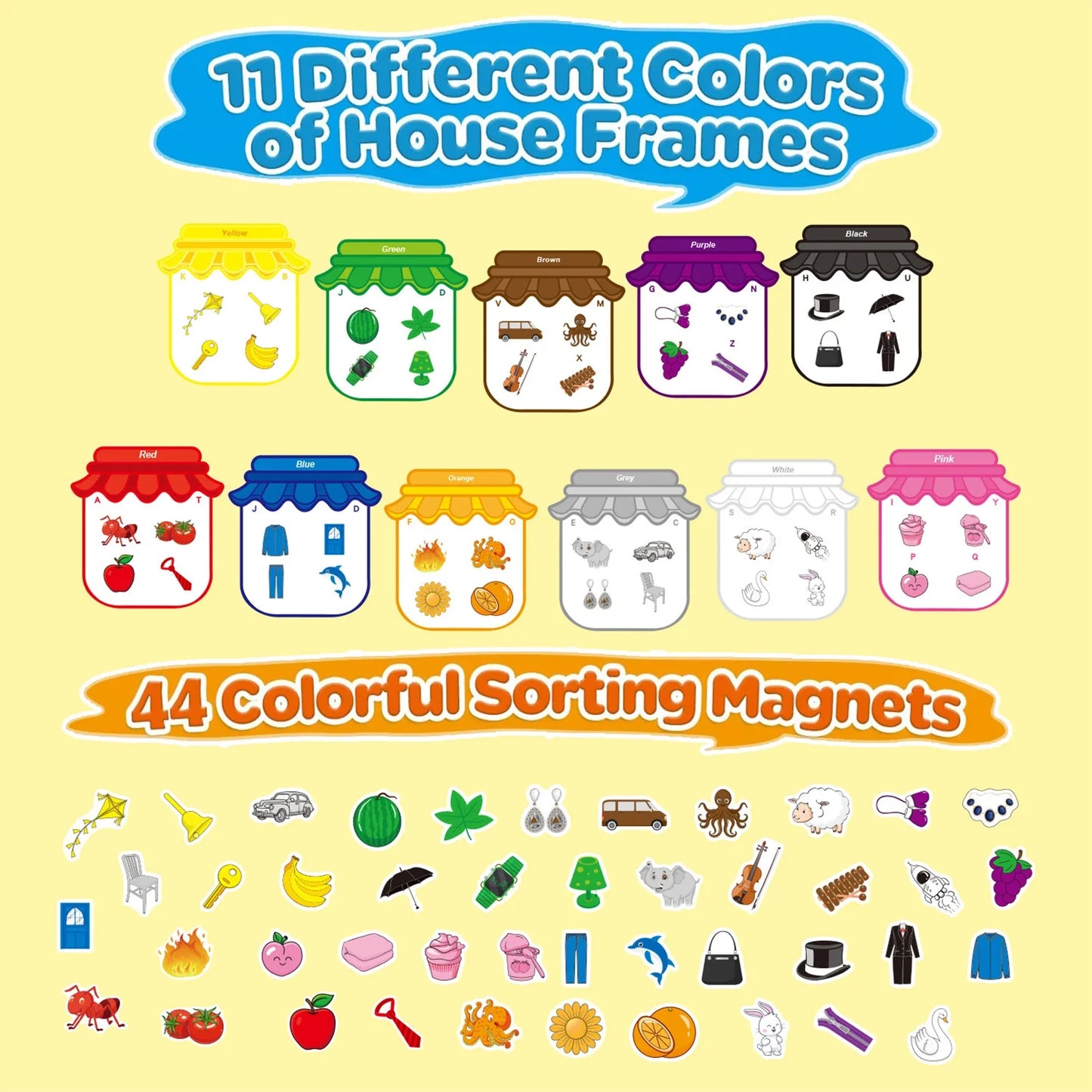 Magnetische Lern Sticker Set für Kinder Farben (Englisch lernen)