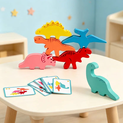 Hölzernes Dino-Stapel- und Balancierspiel für Kinder
