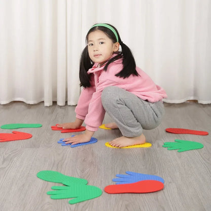 8-teiliges Hand- & Fuß-Koordinationsspiel – aktives Spiel für Kinder 🖐️🦶🌈
