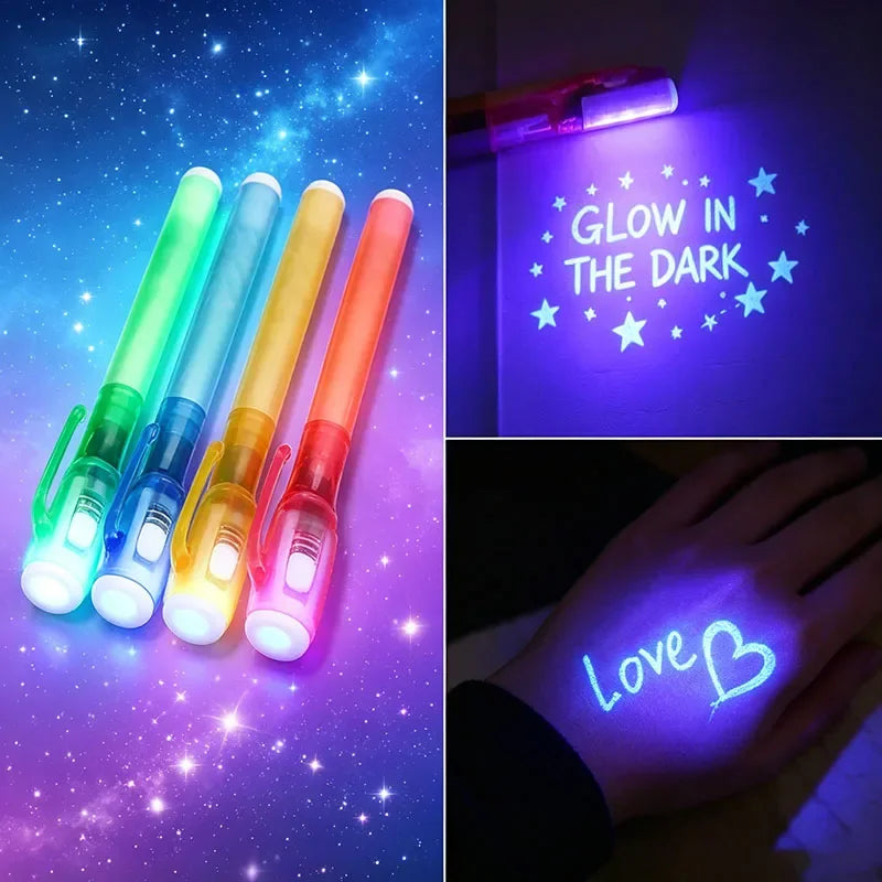Geheimstifte mit unsichtbarer Tinte und UV-Licht (7 Farben)