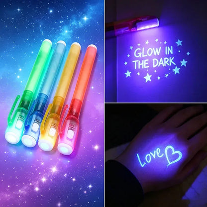Geheimstifte mit unsichtbarer Tinte und UV-Licht (7 Farben)