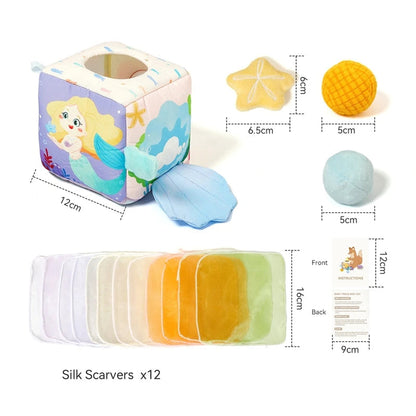 Kleine Entdecker Montessori-Sensorik-Taschentuchbox