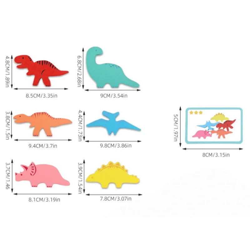 Hölzernes Dino-Stapel- und Balancierspiel für Kinder