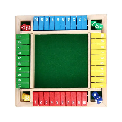 Zahlenklappspiel aus Holz – Rechen-Würfelspiel für Kinder und Erwachsene