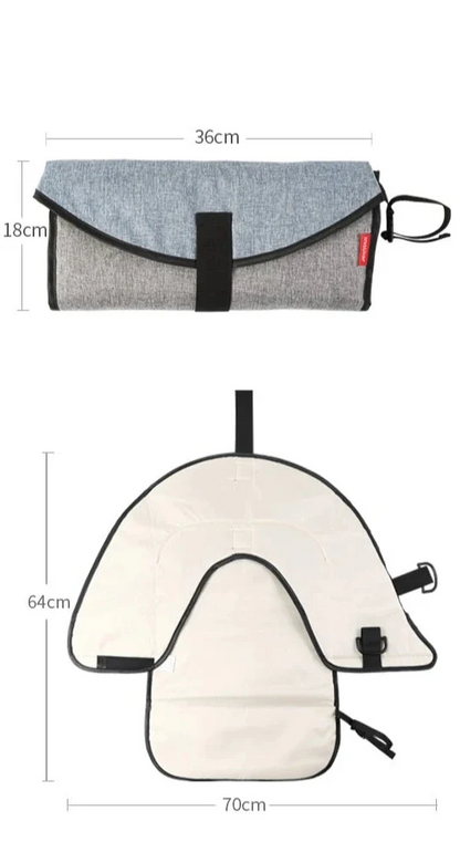 2-in-1 tragbare Wickelunterlage mit Aufbewahrungstasche