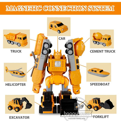 Magnetic Robot Car Toy – Transforming Magnetic Vehicle Set
