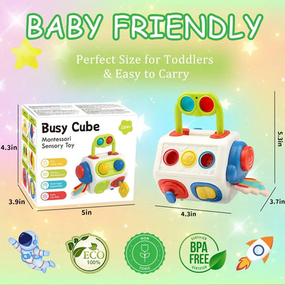 Montessori Busy Cube – 9-in-1 Educational Activity Toy