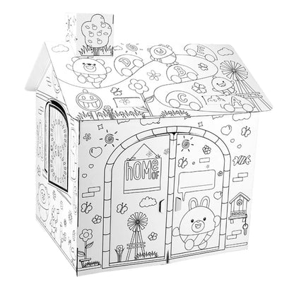 FarbHäuschen – Spielhaus aus Pappe zum Ausmalen 🏠🖍️